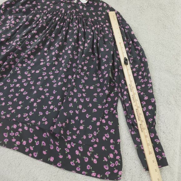 Magda Butrym Silk Floral Print Blouse Golem High Low Side‎ Slit - Picture 8 of 16